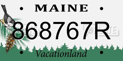 868767R Maine License Plate