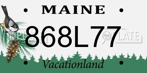 868L77 Maine License Plate