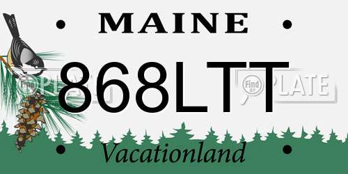 868LTT Maine License Plate