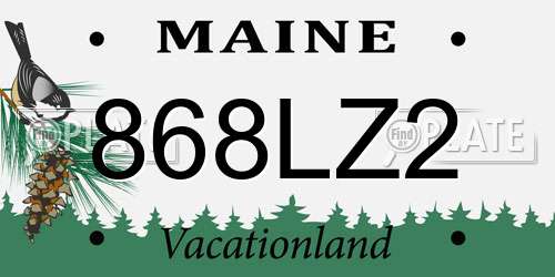 868LZ2 Maine License Plate