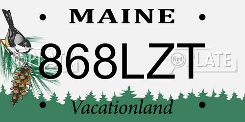 868LZT Maine License Plate