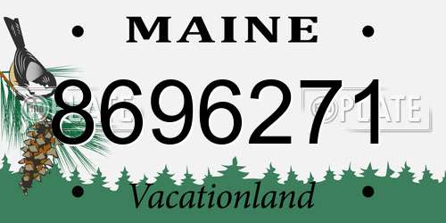 8696271 Maine License Plate