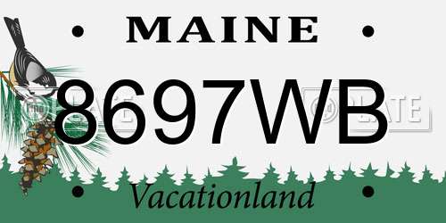 8697WB Maine License Plate