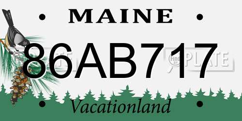 86AB717 Maine License Plate