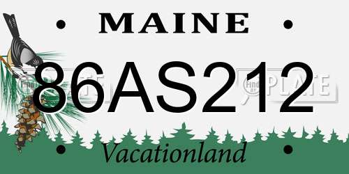 86AS212 Maine License Plate