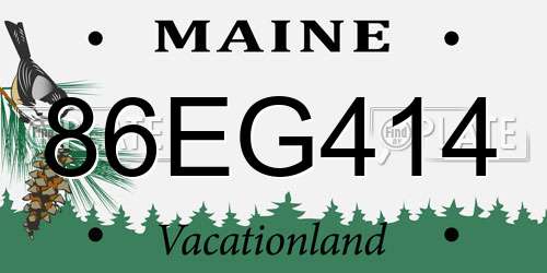 86EG414 Maine License Plate