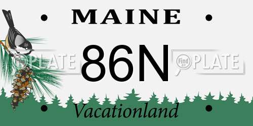 86N Maine License Plate