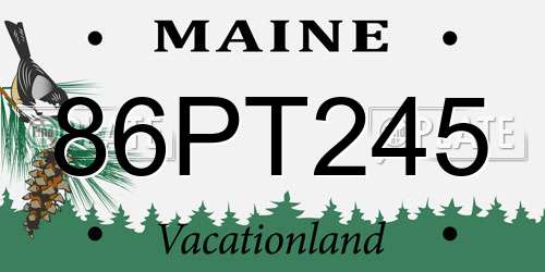 86PT245 Maine License Plate