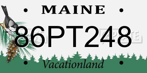 86PT248 Maine License Plate