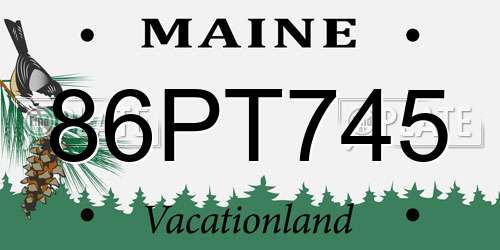 86PT745 Maine License Plate