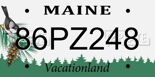 86PZ248 Maine License Plate