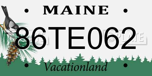 86TE062 Maine License Plate