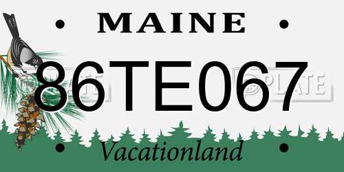 86TE067 Maine License Plate
