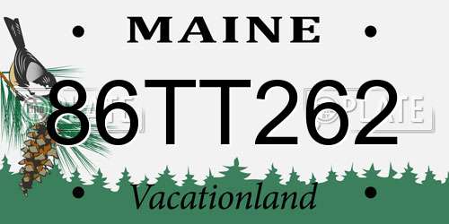 86TT262 Maine License Plate
