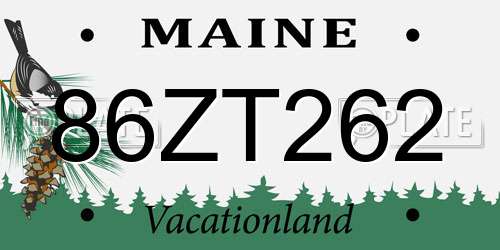 86ZT262 Maine License Plate