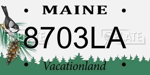 8703LA Maine License Plate