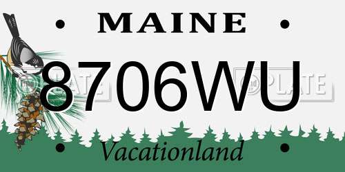 8706WU Maine License Plate