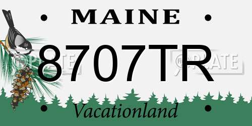 8707TR Maine License Plate