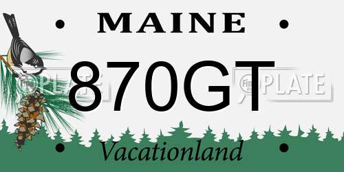 870GT Maine License Plate