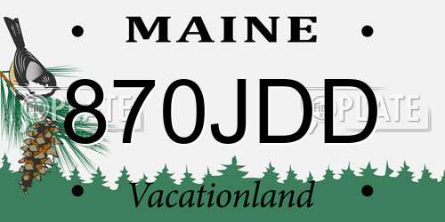 870JDD Maine License Plate