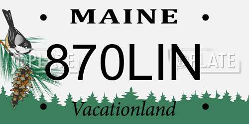 870LIN Maine License Plate
