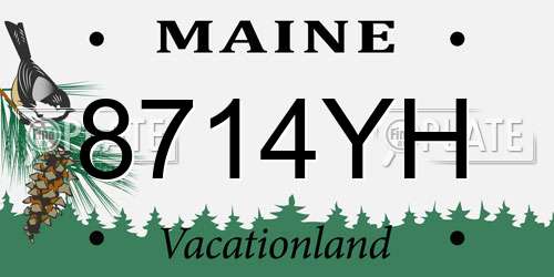 8714YH Maine License Plate