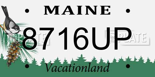 8716UP Maine License Plate