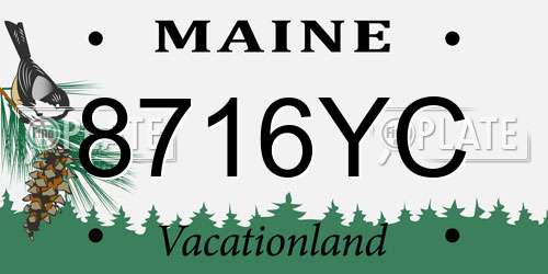 8716YC Maine License Plate