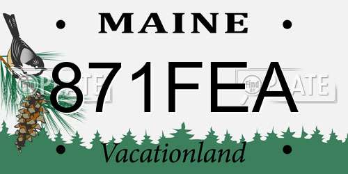 871FEA Maine License Plate