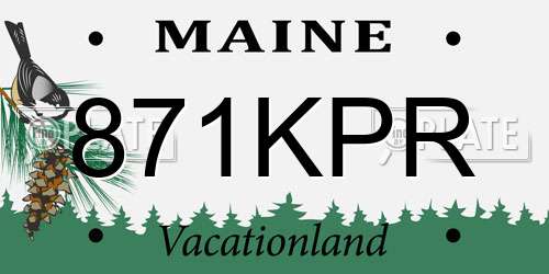 871KPR Maine License Plate