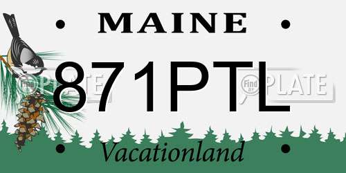 871PTL Maine License Plate