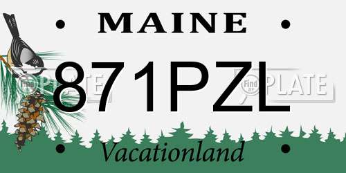 871PZL Maine License Plate