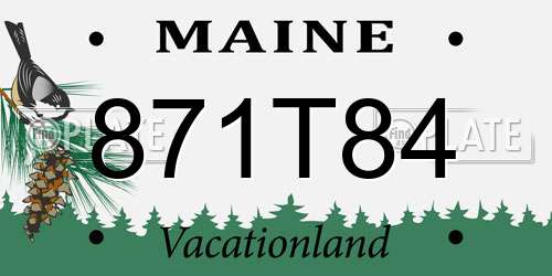 871T84 Maine License Plate