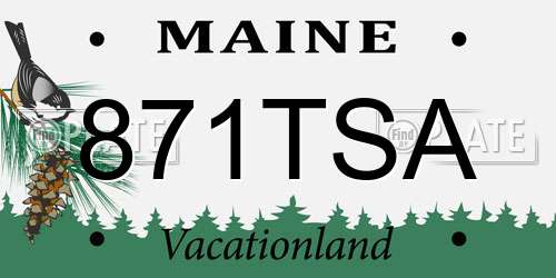 871TSA Maine License Plate