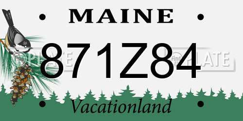 871Z84 Maine License Plate