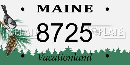 8725 Maine License Plate