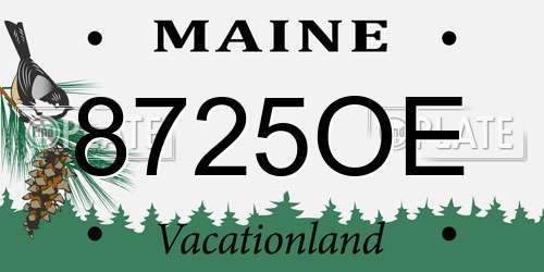 8725OE Maine License Plate