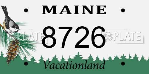 8726 Maine License Plate