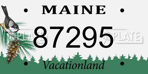 87295 Maine License Plate