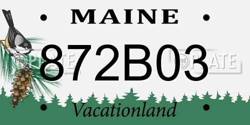 872B03 Maine License Plate