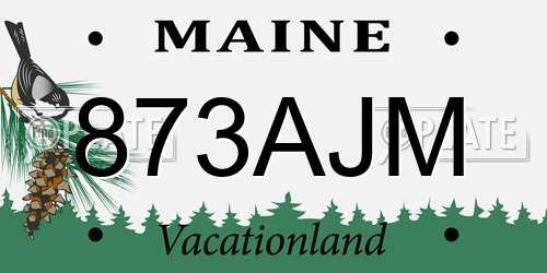 873AJM Maine License Plate