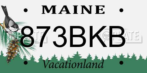873BKB Maine License Plate
