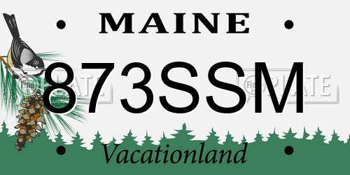 873SSM Maine License Plate