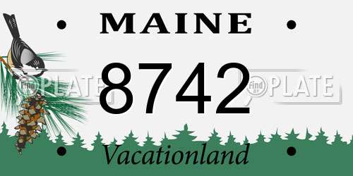 8742 Maine License Plate