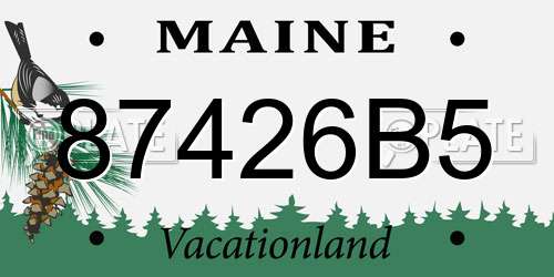 87426B5 Maine License Plate