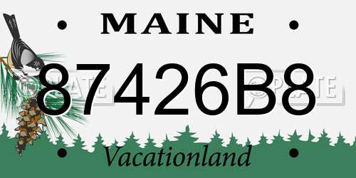 87426B8 Maine License Plate