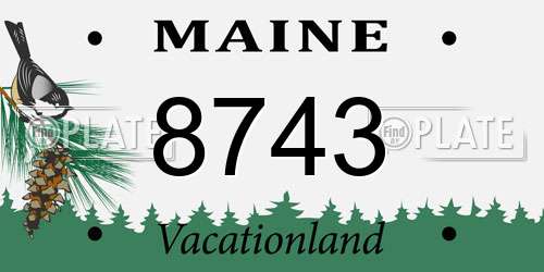 8743 Maine License Plate