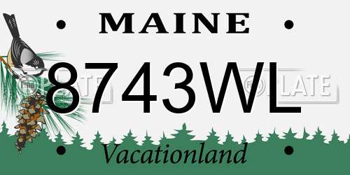 8743WL Maine License Plate