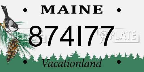 874I77 Maine License Plate