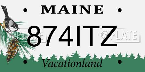874ITZ Maine License Plate